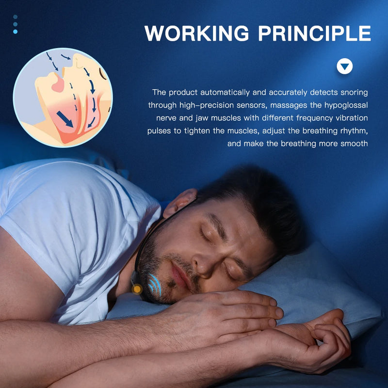 Smart Anti Snoring Device EMS Pulse Stop Snoring Effective Solution Snore Sleeping Aid Noise Reduction Sleep Care